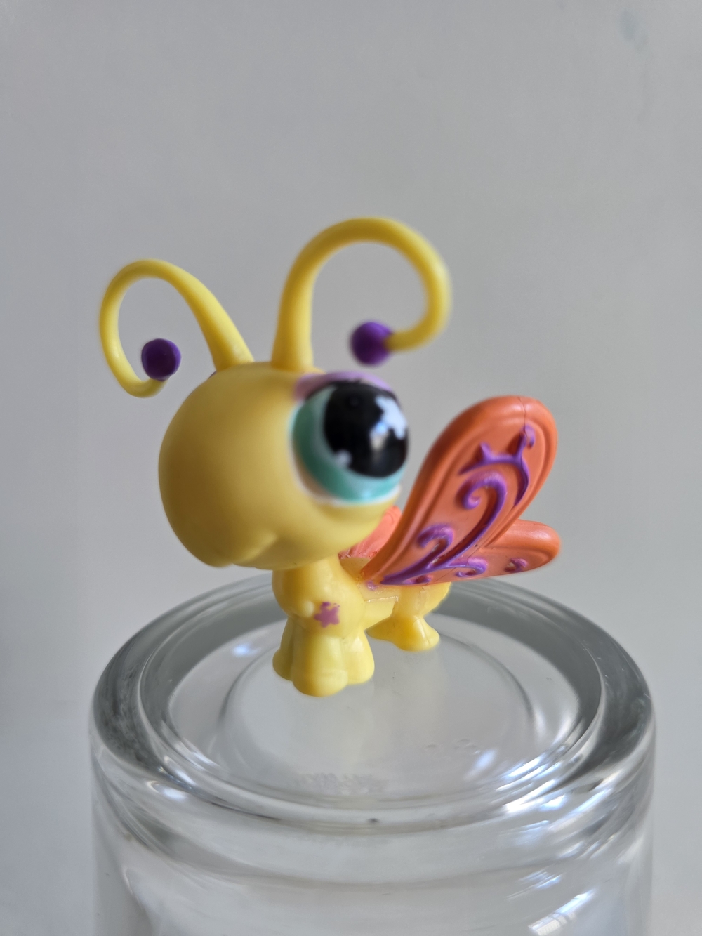3/$22 Littlest Pet Shop LPS #497 Yellow Butterfly with Blue Flower Eyes